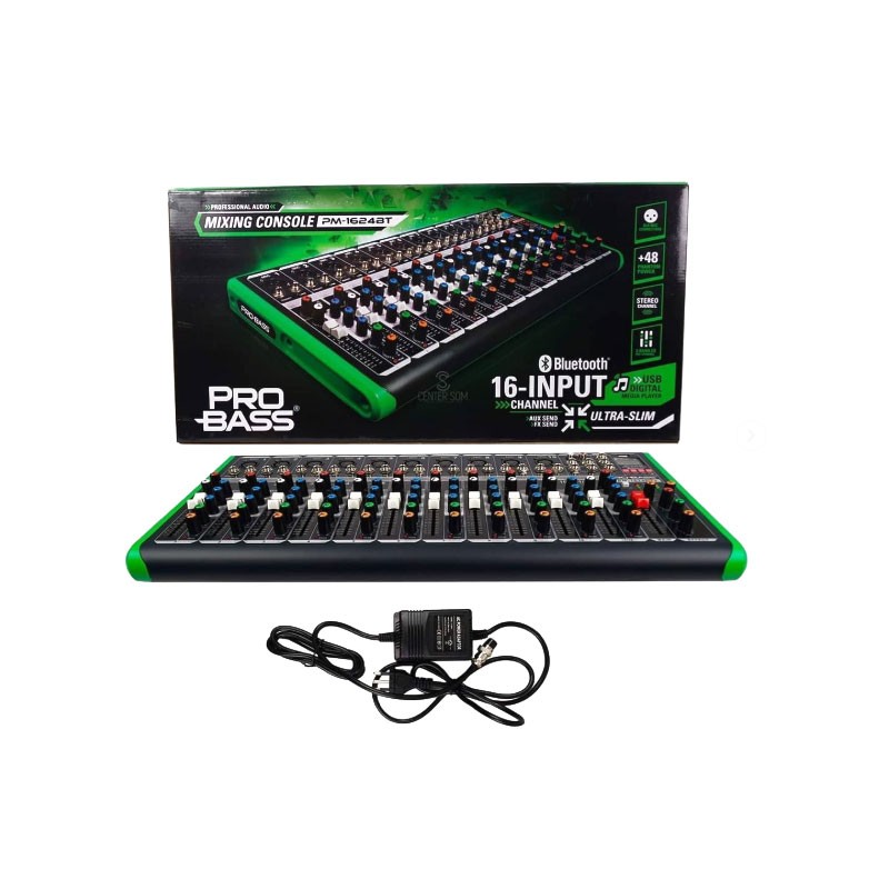 CONSOLA ANÁLOGA PROBASS PM-1624BT / 12 CANALES/ BLUETOOTH - Imagen 2