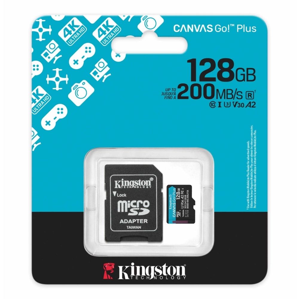 MEMORIA KINGSTON 128GB MICROSD GO PLUS G4 200R V30 SDCG4 128GB