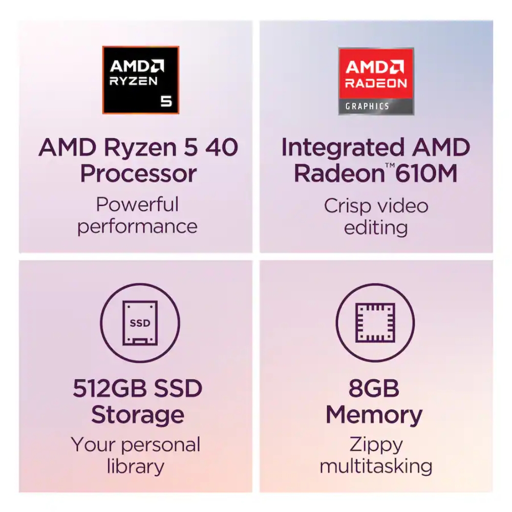 NOTEBOOK LENOVO IDEAPAD SLIM 3 RYZEN 5-40 15,6" 8GB 512GB INGLES W11 82XQ012HUS - Imagen 2