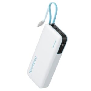 POWER BANK CUKTECH 20000mAh 55W CABLE USB INTEGRADO WHITE PB200N